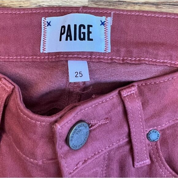 PAIGE Verdugo Ankle Low Rise Skinny Jeans Orange Size 25 - Picture 7 of 11